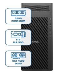 DELL PRO MAX TOWER T2 CORE ULTRA 9 285K 32GB RAM 1TB M.2 SSD RTX 4500 20GB W11P WS