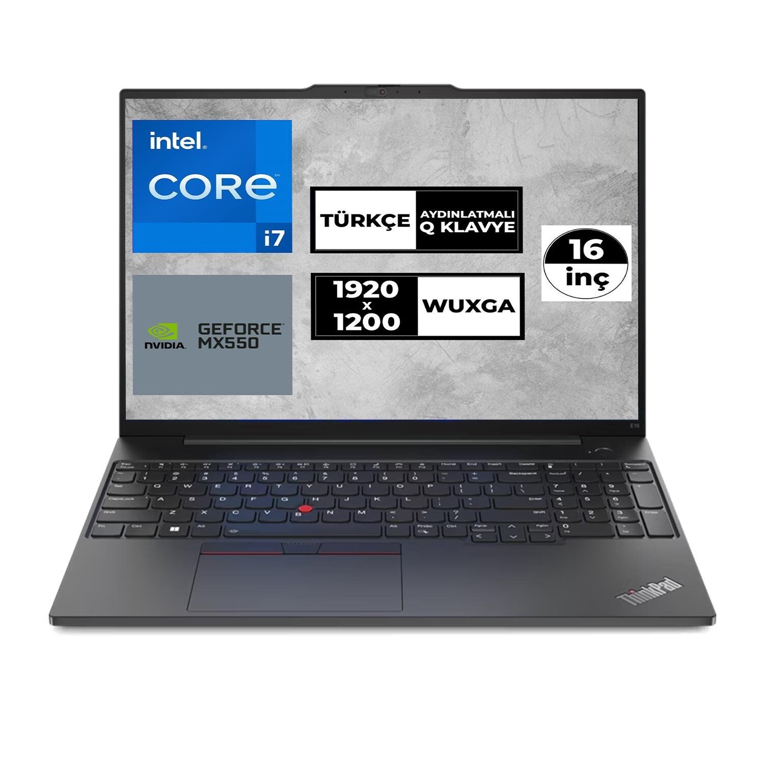 LENOVO THİNKPAD E16 21JQS2MD00 İ7-1355U/16GB/512GB/2GB MX550/DOS/16'' TAŞINABİLİR BİLGİSAYAR