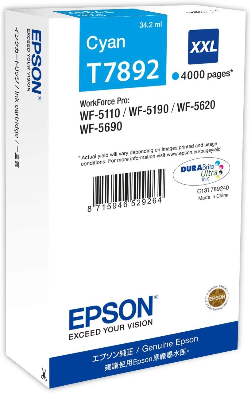 EPSON C13 T7892 XXL KARTUŞ CYAN