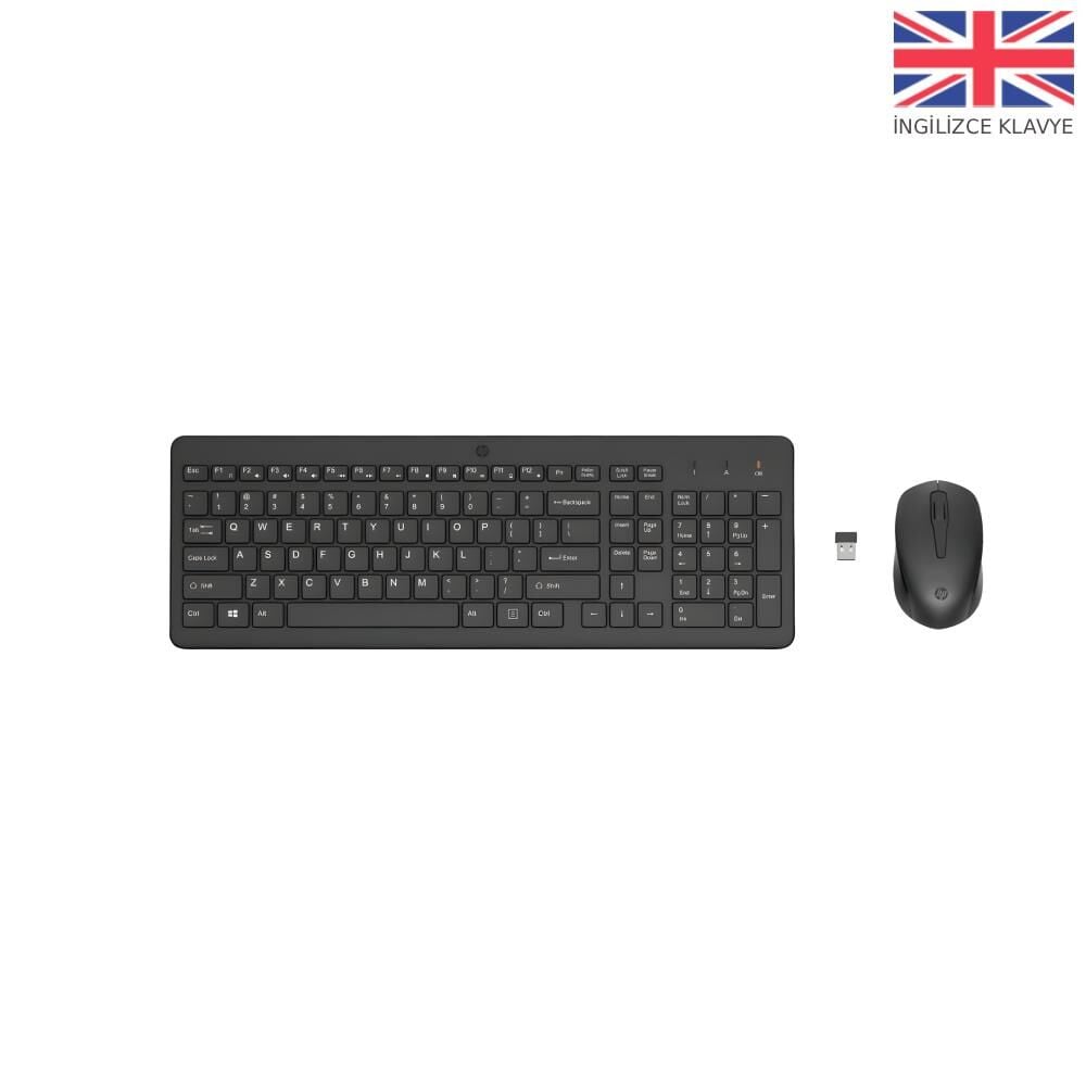 HP 2V9E6AA 330 WİRELESS KLAVYE-MOUSE COMBO SET İNGİLİZCE - SİYAH