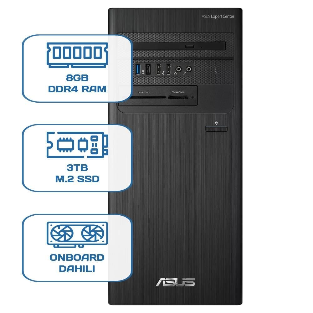 Asus ExpertCenter D5 Tower D500TD i5 12400 8GB DDR4 3TB m.2 SSD W11P Desktop