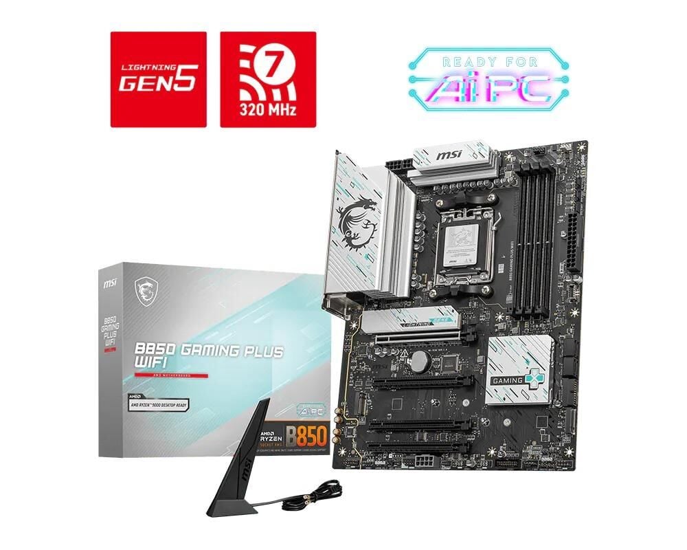 MSI B850 GAMING PLUS WİFİ DDR5 8200MHZ (OC) DP 3XM.2 DP USB 10GBS 5G LAN WİFİ 7 ATX AM5 ANAKART 911-7E56-014