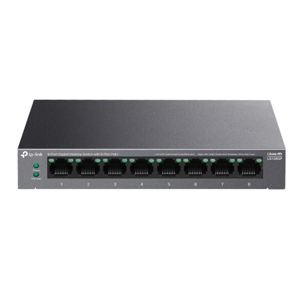 TP-LİNK LS108GP 10/100/1000 MBPS 8 PORT POE+ SWİTCH METAL KASA