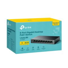 TP-LİNK LS108GP 10/100/1000 MBPS 8 PORT POE+ SWİTCH METAL KASA