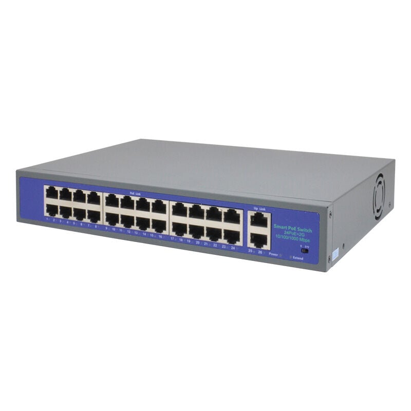 ISEE SWİTCH ISS-1026P 24 PORT POE SWİTCH 10/100/1000 ( 400W ) + 2 PORT GB UPLINK, 250M