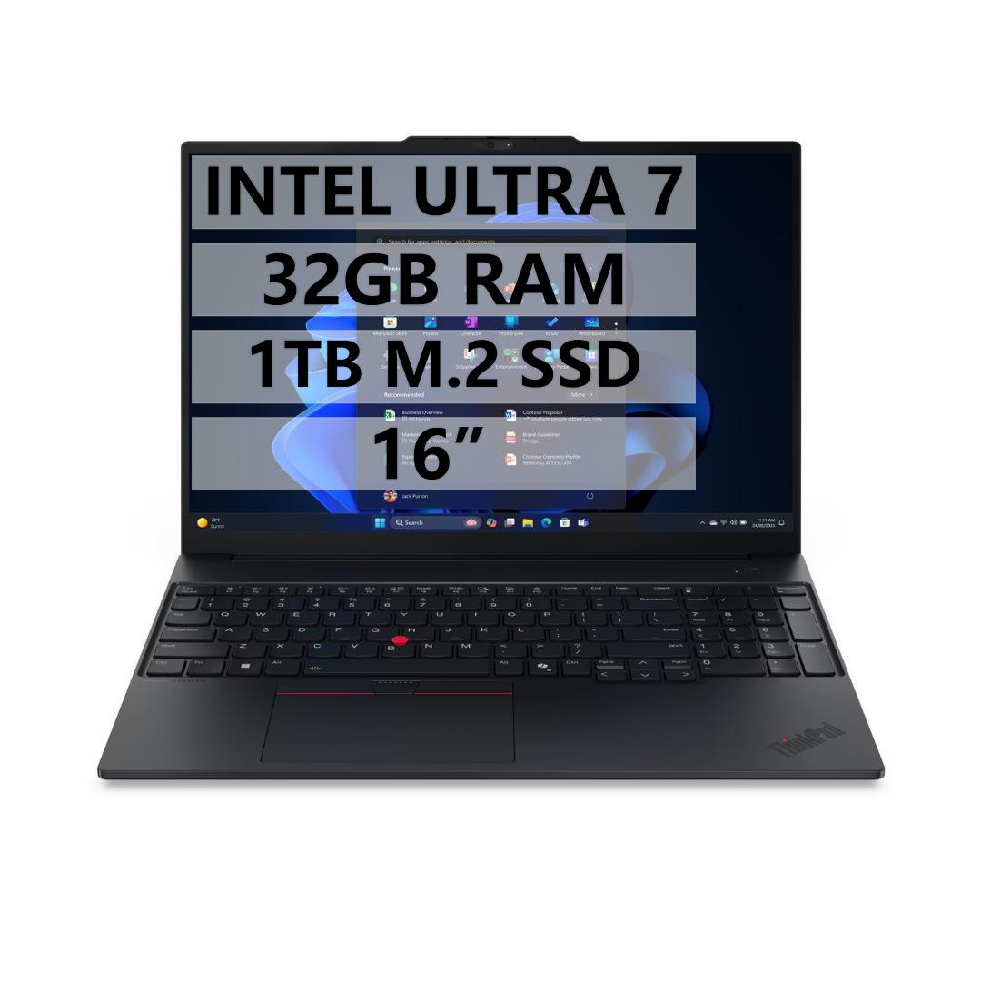 LENOVO NB E16 G2  21MA008XTX ULTRA 7-155H - 32GB RAM - 1TB M.2 SSD - W11P - 16'' TAŞINABİLİR BİLGİSAYAR