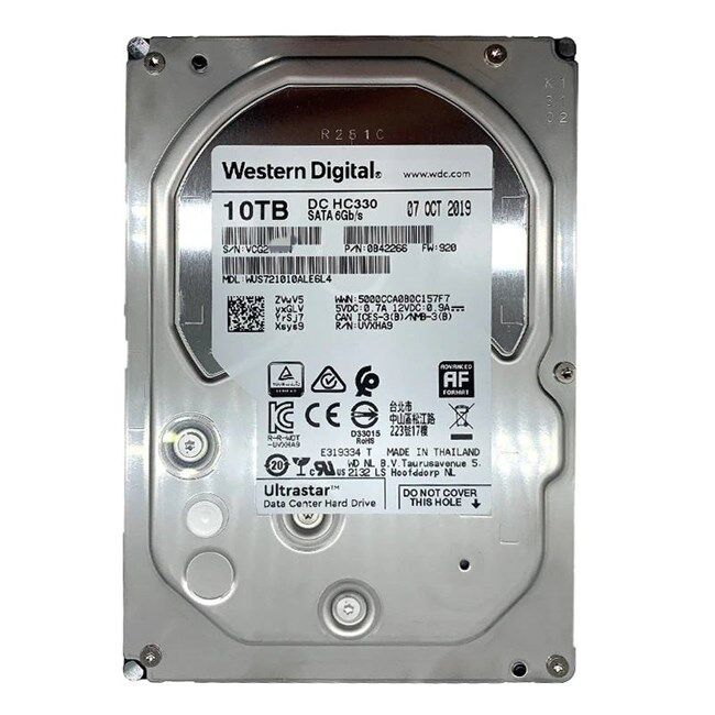 WESTERN DIGITAL ULTRASTAR DC HC330 WUS721010ALE6L4 10TB SATA3 256MB 7200 RPM ENTERPRISE NAS HDD