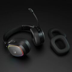 RAMPAGE RETSU SİYAH/GRİ KABLOSUZ 2.4G+ BLUETOOTH EARPAD MİKROFONLU OYUNCU KULAKLIĞI