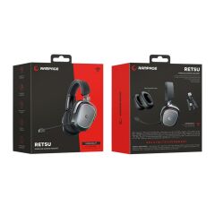 RAMPAGE RETSU SİYAH/GRİ KABLOSUZ 2.4G+ BLUETOOTH EARPAD MİKROFONLU OYUNCU KULAKLIĞI