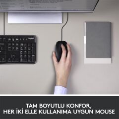 LOGİTECH MK120 KABLOLU SET Q TR USB SİYAH