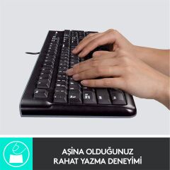 LOGİTECH MK120 KABLOLU SET Q TR USB SİYAH