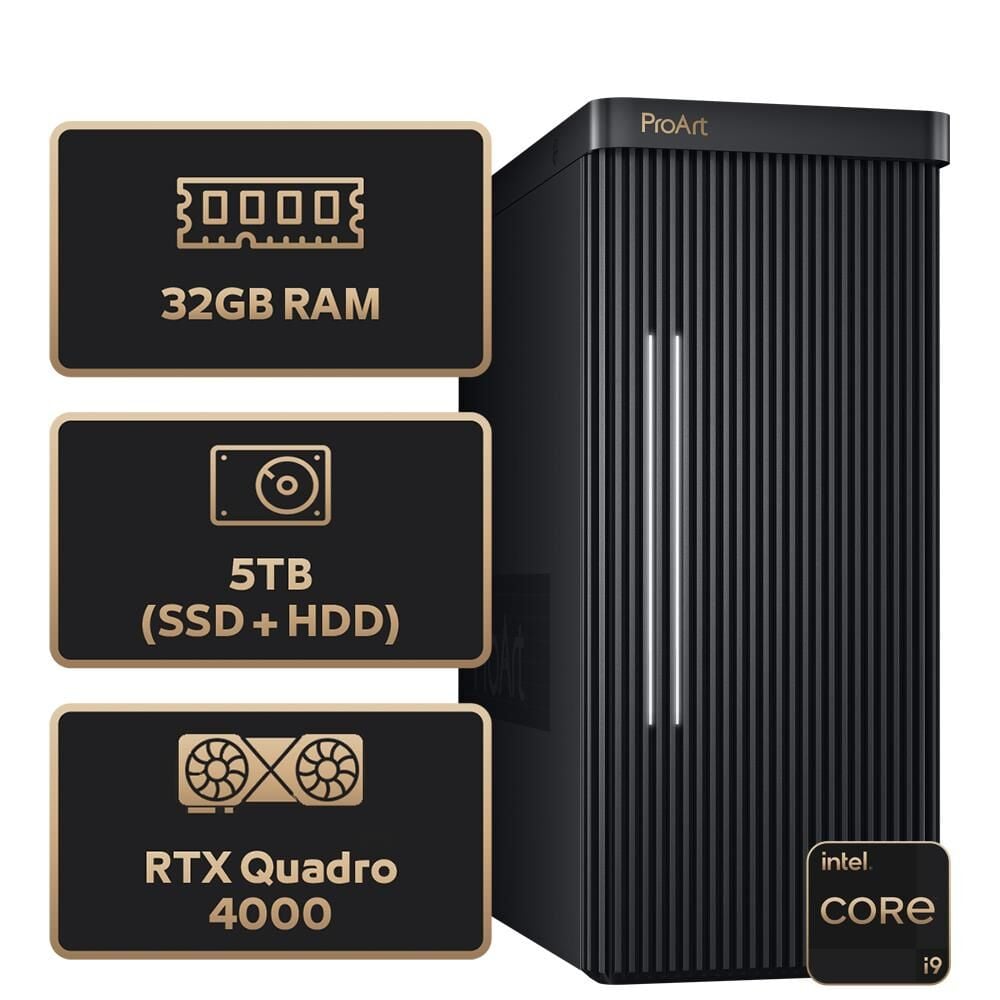ASUS PROART PD500TE-913900258X Intel Core i9-13900 - 32GB RAM - 1TB M.2 SSD - 4TB HDD - QUADRO RTX4000 8GB - W11P