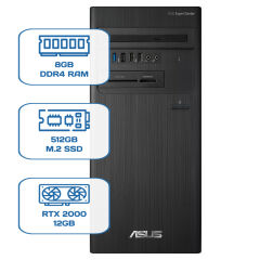 Asus ExpertCenter D5 Tower D500TD i5 12400 8GB DDR4 512GB M.2 SSD RTX 2000 12GB W11P Desktop
