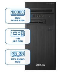 Asus ExpertCenter D5 Tower D500TD i5 12400 8GB DDR4 1TB M.2 SSD RTX A1000 8GB W11P Desktop