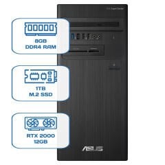 Asus ExpertCenter D5 Tower D500TD i5 12400 8GB DDR4 1TB M.2 SSD RTX 2000 12GB W11P Desktop