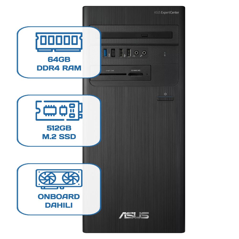 Asus ExpertCenter D5 Tower D500TD i5 12400 64GB DDR4 512GB m.2 SSD W11P Desktop