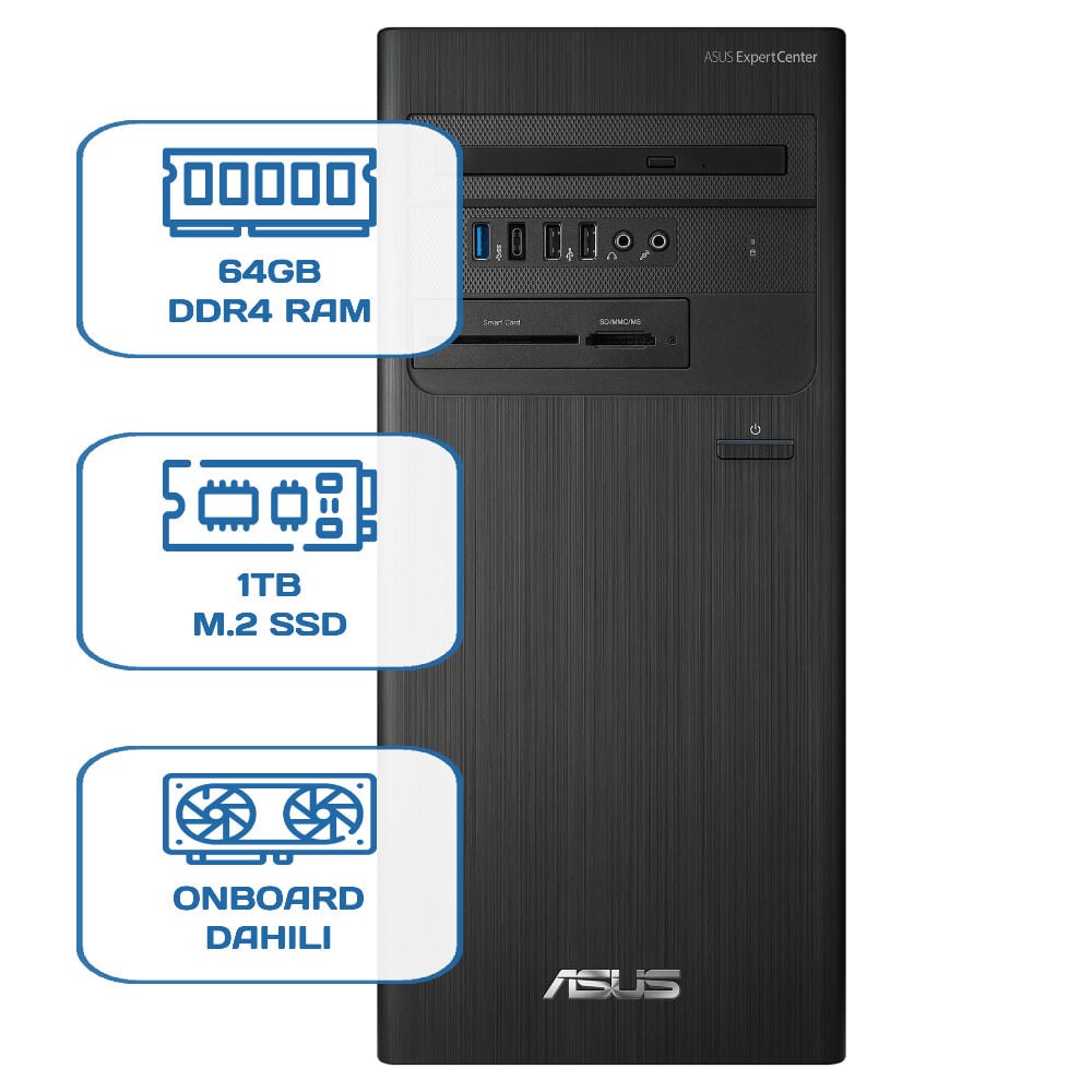Asus ExpertCenter D5 Tower D500TD i5 12400 64GB DDR4 1TB m.2 SSD W11P Desktop