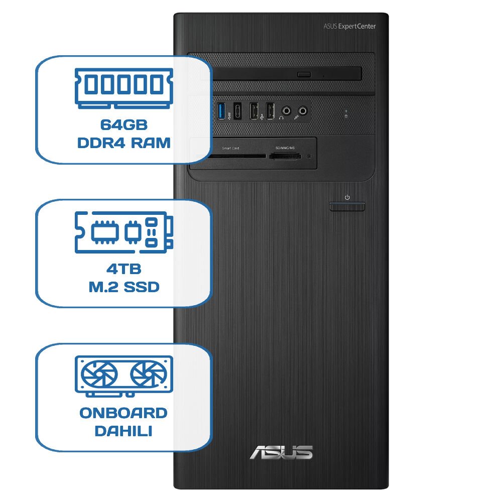 Asus ExpertCenter D5 Tower D500TD i5 12400 64GB DDR4 4B m.2 SSD W11P Desktop