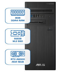 Asus ExpertCenter D5 Tower D500TD i5 12400 8GB DDR4 512GB M.2 SSD RTX A2000 ADA 16GB W11P Desktop