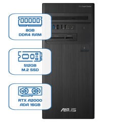 Asus ExpertCenter D5 Tower D500TD i5 12400 8GB DDR4 512GB M.2 SSD RTX A2000 ADA 16GB W11P Desktop