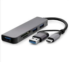 HADRON HDX7826 TYPE-C HUB COMBO 3*USB3.0 + SD + TF 5IN1 GRİ