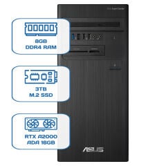 Asus ExpertCenter D5 Tower D500TD i5 12400 8GB DDR4 3TB M.2 SSD RTX A2000 ADA 16GB W11P Desktop