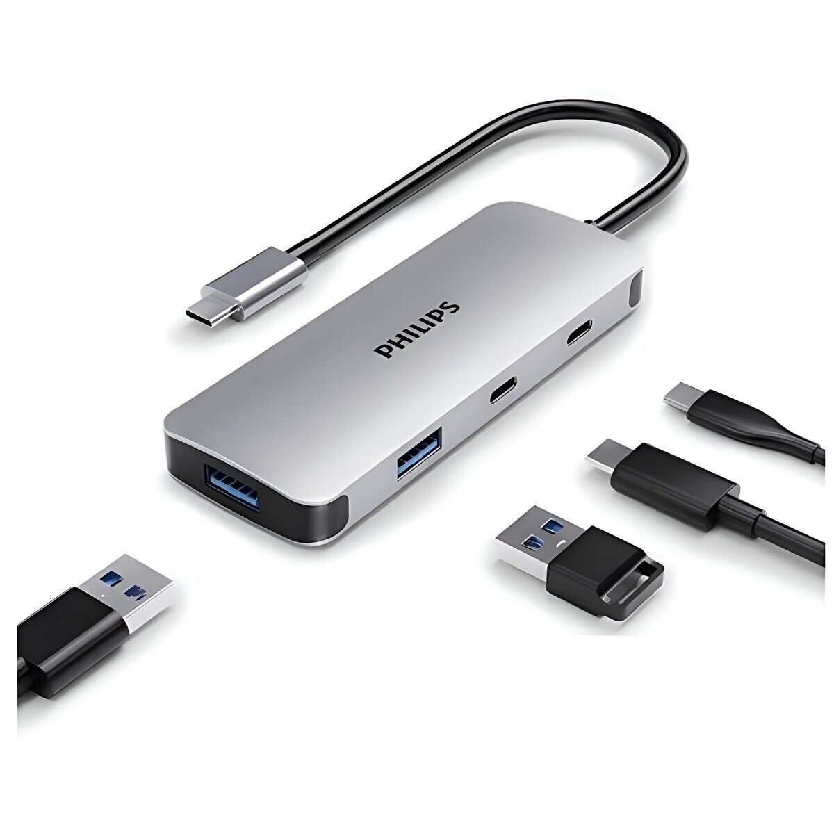 PHİLİPS SWR1651A TYPE-C TO 2*USB-A 3.2 VE 2*USB-C PD 100W HUB ÇOKLAYICI ADAPTÖR