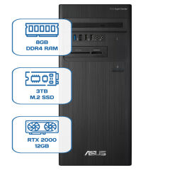 Asus ExpertCenter D5 Tower D500TD i5 12400 8GB DDR4 3TB M.2 SSD RTX 2000 12GB W11P Desktop