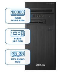 Asus ExpertCenter D5 Tower D500TD i5 12400 16GB DDR4 512GB M.2 SSD RTX A1000 8GB W11P Desktop