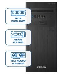 Asus ExpertCenter D5 Tower D500TD i5 12400 16GB DDR4 512GB M.2 SSD RTX A2000 ADA 16GB W11P Desktop