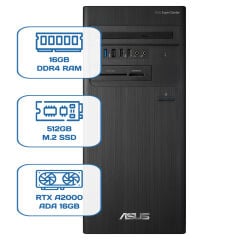 Asus ExpertCenter D5 Tower D500TD i5 12400 16GB DDR4 512GB M.2 SSD RTX A2000 ADA 16GB W11P Desktop