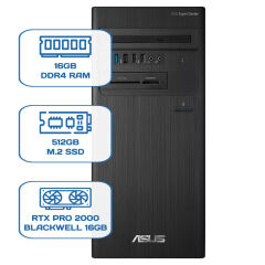 Asus ExpertCenter D5 Tower D500TD i5 12400 16GB DDR4 512GB M.2 SSD RTX PRO 2000 BLACKWELL 16GB W11P Desktop