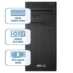 Asus ExpertCenter D5 Tower D500TD i5 12400 16GB DDR4 512GB M.2 SSD RTX 2000 12GB W11P Desktop