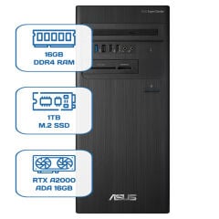 Asus ExpertCenter D5 Tower D500TD i5 12400 16GB DDR4 1TB M.2 SSD RTX A2000 ADA 16GB W11P Desktop