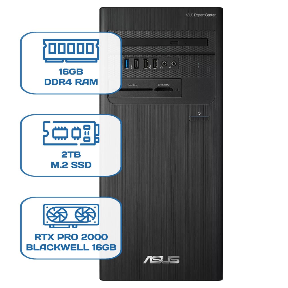 Asus ExpertCenter D5 Tower D500TD i5 12400 16GB DDR4 2TB M.2 SSD RTX PRO 2000 BLACKWELL 16GB W11P Desktop