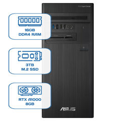 Asus ExpertCenter D5 Tower D500TD i5 12400 16GB DDR4 3TB M.2 SSD RTX A1000 8GB W11P Desktop