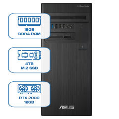 Asus ExpertCenter D5 Tower D500TD i5 12400 16GB DDR4 4TB M.2 SSD RTX 2000 12GB W11P Desktop
