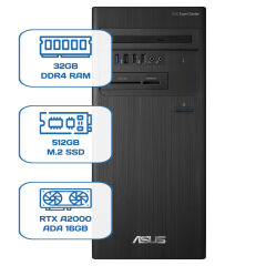 Asus ExpertCenter D5 Tower D500TD i5 12400 32GB DDR4 512GB M.2 SSD RTX A2000 ADA 16GB W11P Desktop