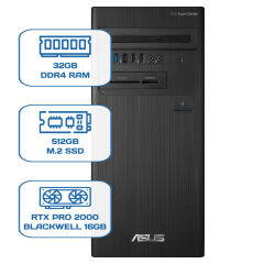Asus ExpertCenter D5 Tower D500TD i5 12400 32GB DDR4 512GB M.2 SSD RTX PRO 2000 BLACKWELL 16GB W11P Desktop