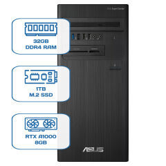 Asus ExpertCenter D5 Tower D500TD i5 12400 32GB DDR4 1TB M.2 SSD RTX A1000 8GB W11P Desktop