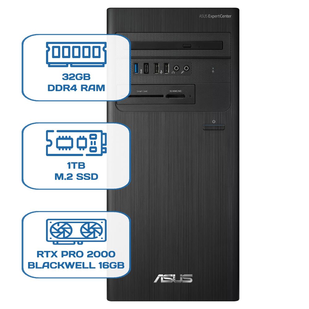 Asus ExpertCenter D5 Tower D500TD i5 12400 32GB DDR4 1TB M.2 SSD RTX PRO 2000 BLACKWELL 16GB W11P Desktop