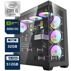 LUXURY DS900 İ5-10400/32GB DDR4/512GB M.2 SSD/RTX 3050 OC/DOS OYUNCU BİLGİSAYARI