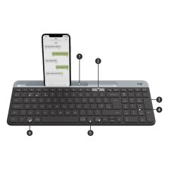 LOGİTECH K580 ULTRA INCE ÇOKLU CİHAZ ÖZELLİKLİ TÜRKÇE BLUETOOTH KLAVYE - SİYAH 920-010624