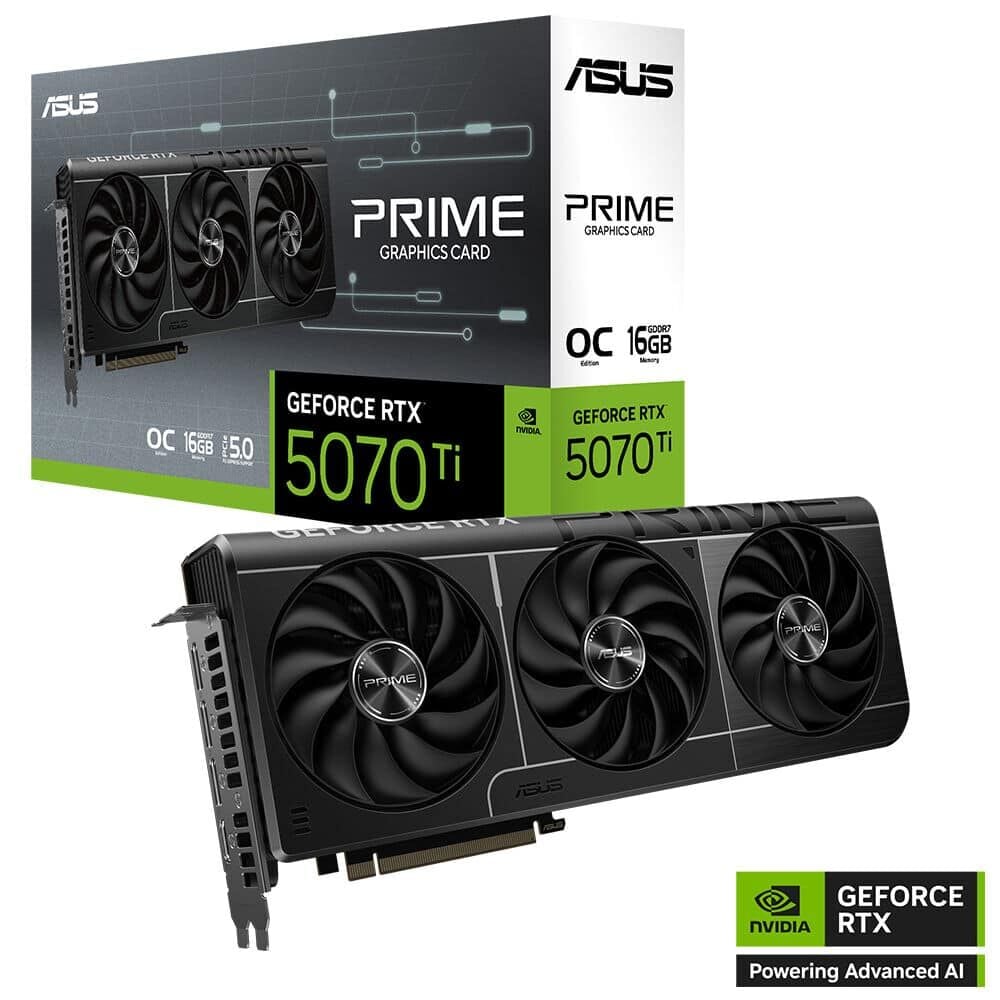 ASUS PRİME GEFORCE RTX5070Tİ OC 16GB GDDR7 256 BİT DLSS 4 PRIME-RTX5070TI-O16G EKRAN KARTI 90YV0MF0-M0NA00