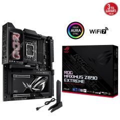 ASUS MB ROG MAXIMUS Z890 EXTREME INTEL Z890 LGA1851 DDR5 9200 HDMI 2XTHUNDERBOLT 5 6X M2 USB3.2 WİFİ 7 + BT AURA RGB 10GBİT + 2.5GBİT LAN ATX ANAKART 90MB1IA0-M0EAY0