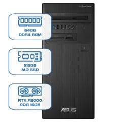 Asus ExpertCenter D5 Tower D500TD i5 12400 64GB DDR4 512GB M.2 SSD RTX A2000 ADA 16GB W11P Desktop
