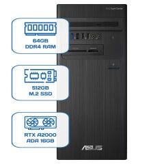 Asus ExpertCenter D5 Tower D500TD i5 12400 64GB DDR4 512GB M.2 SSD RTX A2000 ADA 16GB W11P Desktop