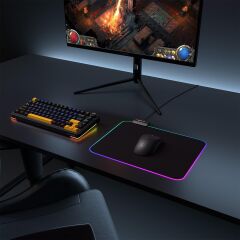 RAMPAGE BLITZ RGB M (MP-23) SİYAH 252*328*3MM RGB LEDLİ GAMİNG MOUSE PAD