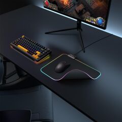 RAMPAGE BLITZ RGB M (MP-23) SİYAH 252*328*3MM RGB LEDLİ GAMİNG MOUSE PAD