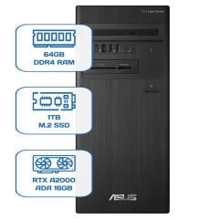 Asus ExpertCenter D5 Tower D500TD i5 12400 64GB DDR4 1TB M.2 SSD RTX A2000 ADA 16GB W11P Desktop